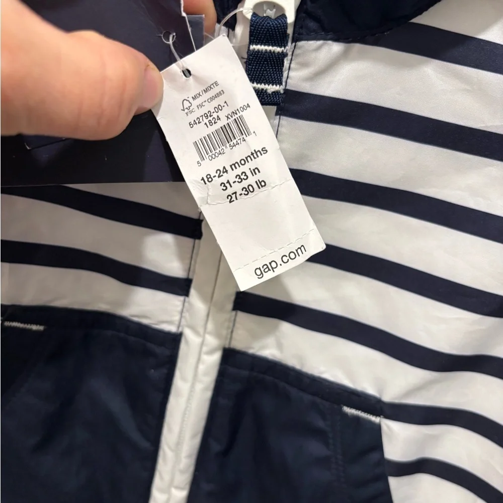 GAP Kids Navy and White Striped Footie NEW 18-24 Months